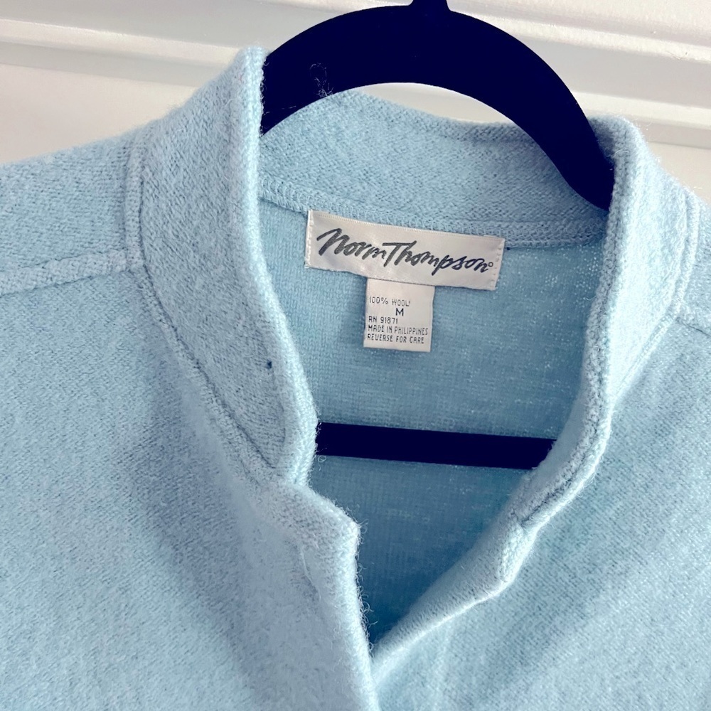 Norm Thompson Vintage light blue Wool jacket size medium - read description - Picture 2 of 5